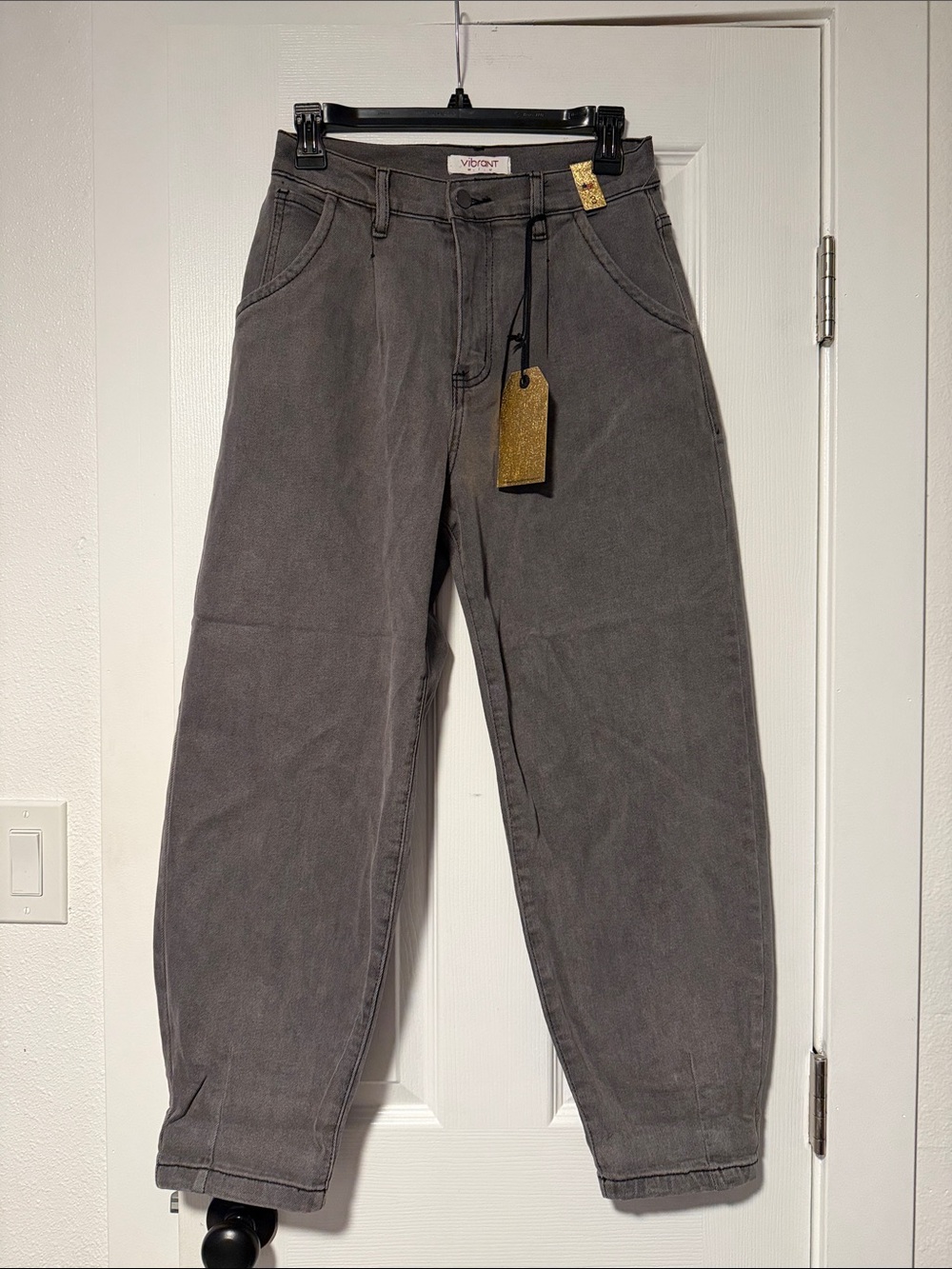 Vibrant Charcoal Barrel Jeans